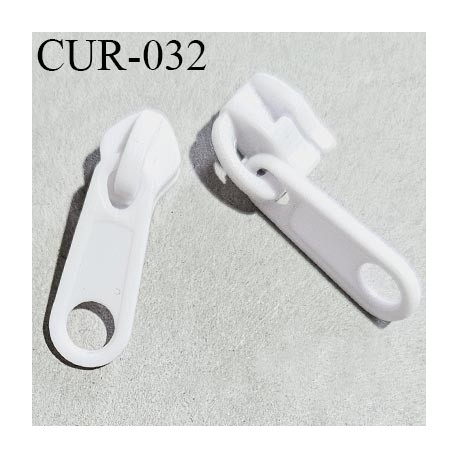 Curseur en pvc 4 mm couleur blanc pour glissière de 4 mm prix à la pièce