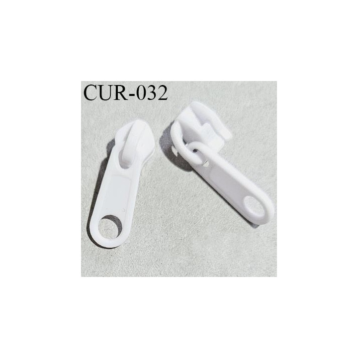 Curseur en pvc 4 mm couleur blanc pour glissière de 4 mm prix à la pièce