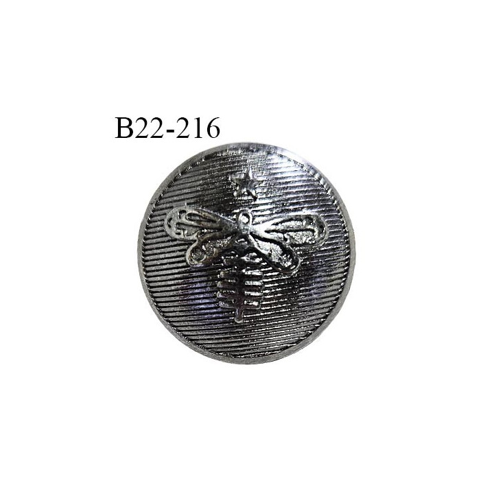 Bouton 22 mm en métal couleur chrome foncé diamètre 22 mm accroche avec un anneau prix à la pièce