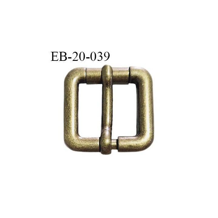 Boucle 20 mm métal couleur laiton largeur extérieure 32 mm largeur intérieure 20 mm hauteur 30 mm prix à la pièce
