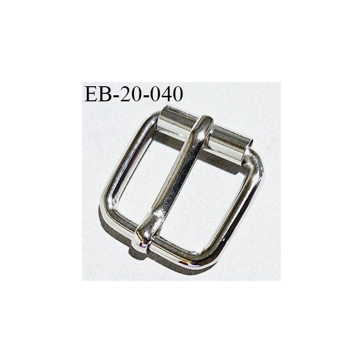 Boucle 20 mm métal couleur chrome largeur extérieure 28 mm largeur intérieure 20 mm hauteur 28 mm prix à la pièce