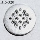 Bouton 15 mm en métal couleur argent avec motifs 4 trous diamètre 15 mm épaisseur 2 mm prix à l'unité