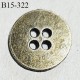 Bouton 15 mm en métal couleur laiton 4 trous diamètre 15 mm épaisseur 2 mm prix à l'unité
