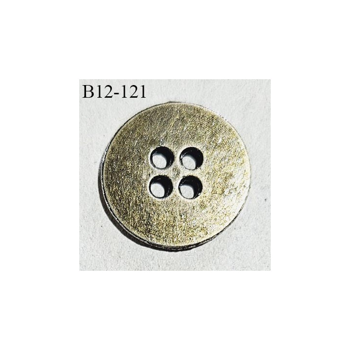Bouton 12 mm en métal couleur laiton avec décor gravé 4 trous diamètre 12 mm épaisseur 1 mm prix à la pièce