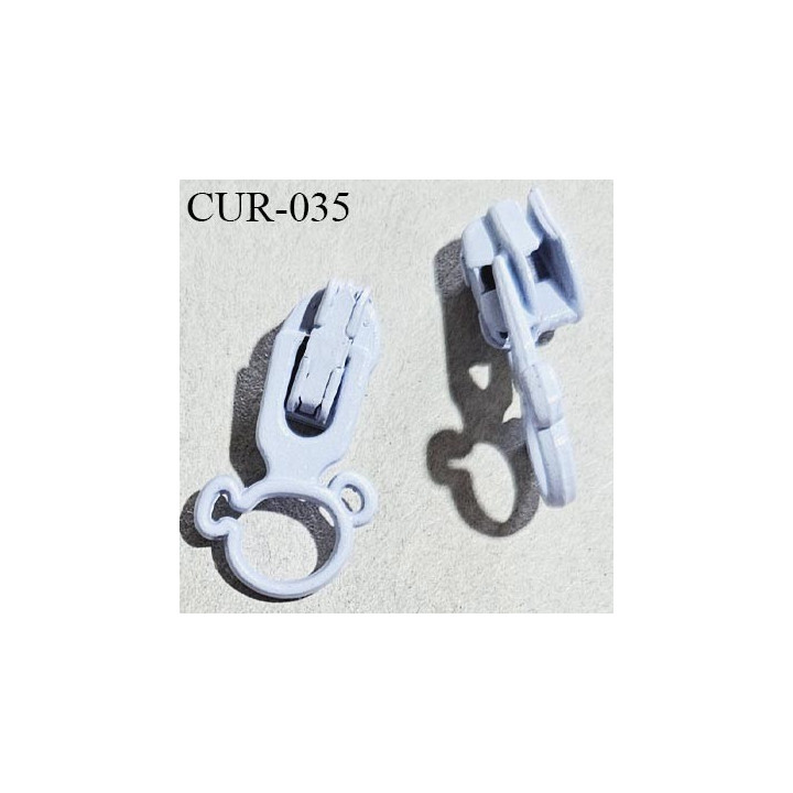 Curseur en métal 4 mm couleur bleu ciel pour glissière de 4 mm prix à la pièce