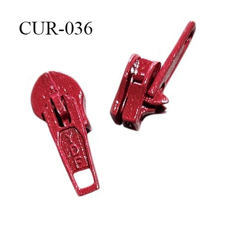 Curseur en métal 4 mm couleur rouge pour glissière de 4 mm prix à la pièce