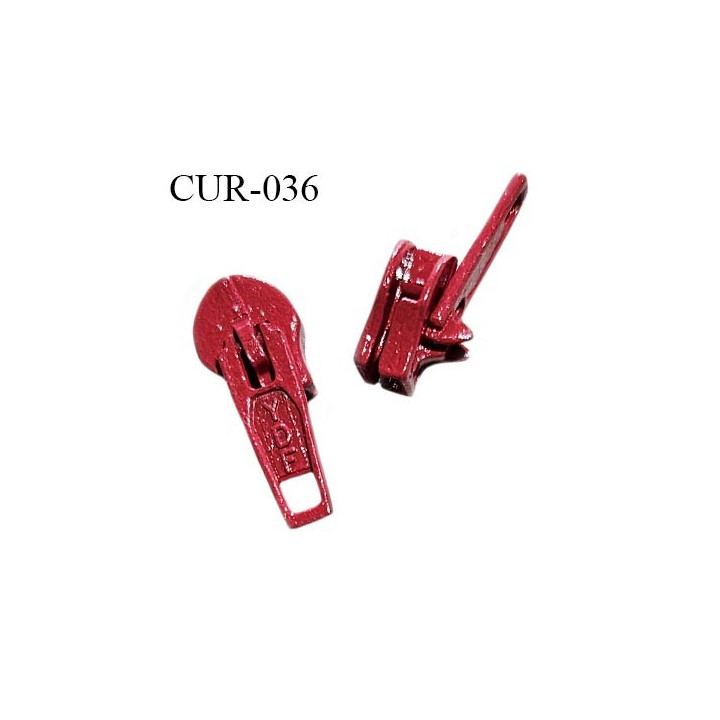 Curseur en métal 4 mm couleur rouge pour glissière de 4 mm prix à la pièce