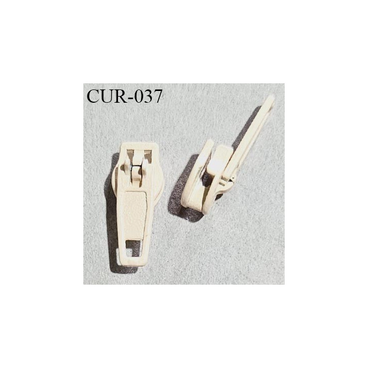 Curseur en métal 4 mm couleur beige pour glissière de 4 mm prix à la pièce