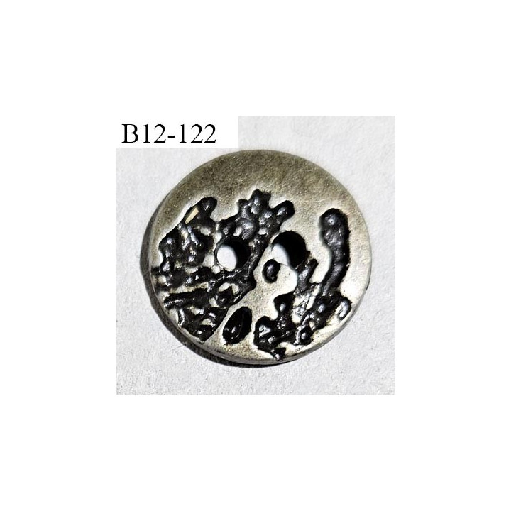 Bouton 12 mm en métal couleur laiton avec gravure au dos 2 trous diamètre 12 mm épaisseur 2 mm prix à l'unité