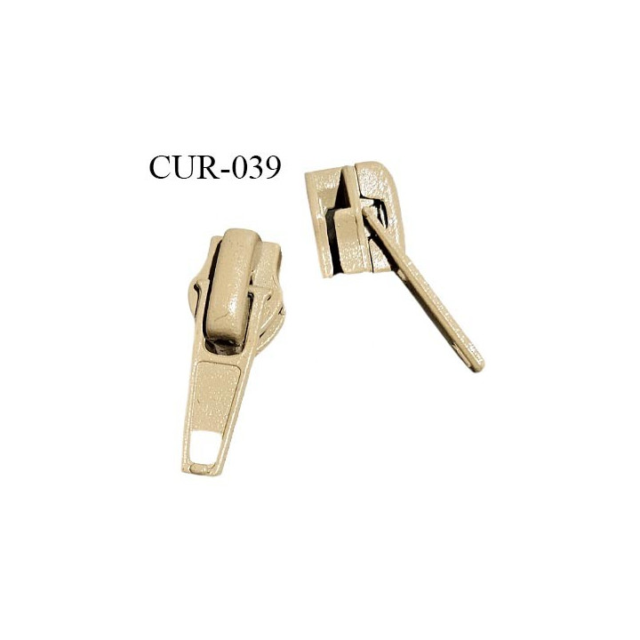 Curseur en métal 6 mm couleur beige pour glissière de 6 mm prix à la pièce
