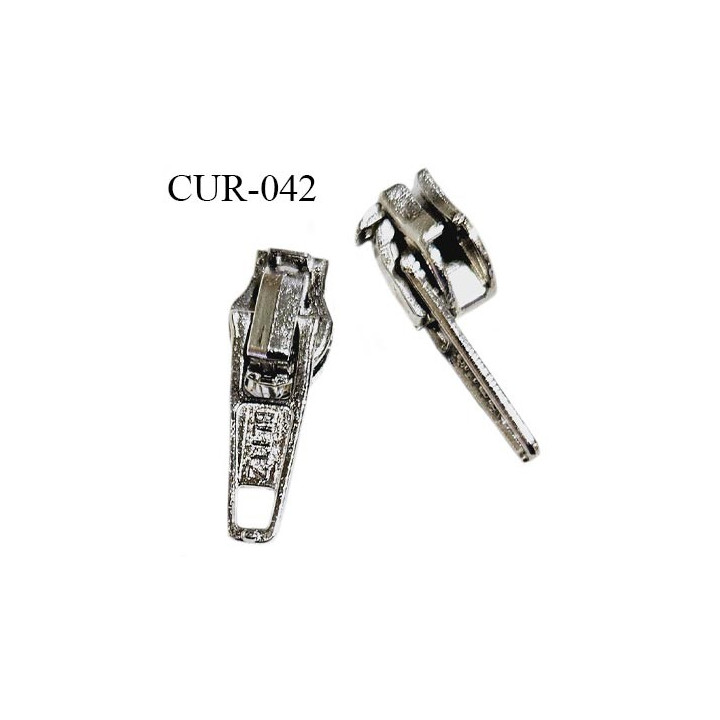 Curseur en métal 4 mm couleur chrome pour glissière de 4 mm prix à la pièce