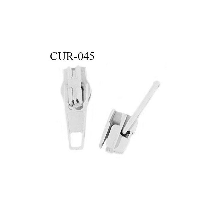 Curseur en métal 4 mm couleur gris clair pour glissière de 4 mm prix à la pièce