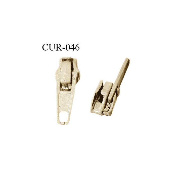 Curseur en métal 4 mm couleur beige clair pour glissière de 4 mm prix à la pièce