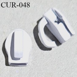 Curseur en métal couleur blanc pour glissière de 4 mm sans tirette prix à la pièce