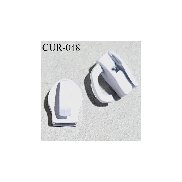 Curseur en métal couleur blanc pour glissière de 4 mm sans tirette prix à la pièce