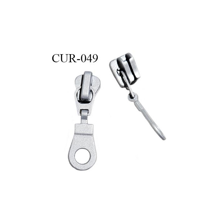 Curseur en métal 6 mm couleur gris argent pour glissière de 6 mm prix à la pièce