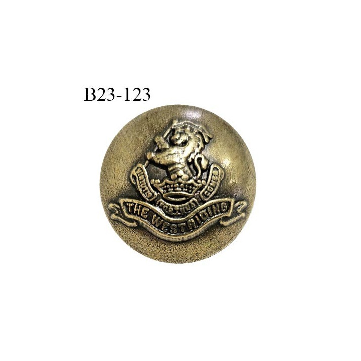 Bouton 23 mm métal avec motif couleur laiton diamètre 23 mm accroche avec un anneau prix à la pièce