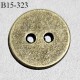 Bouton 15 mm en métal couleur laiton 2 trous inscription LOU COTON diamètre 15 mm épaisseur 1.5 mm prix à l'unité