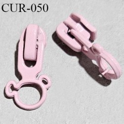 Curseur en métal 4 mm couleur rose pour glissière de 4 mm prix à la pièce