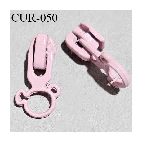 Curseur en métal 4 mm couleur rose pour glissière de 4 mm prix à la pièce