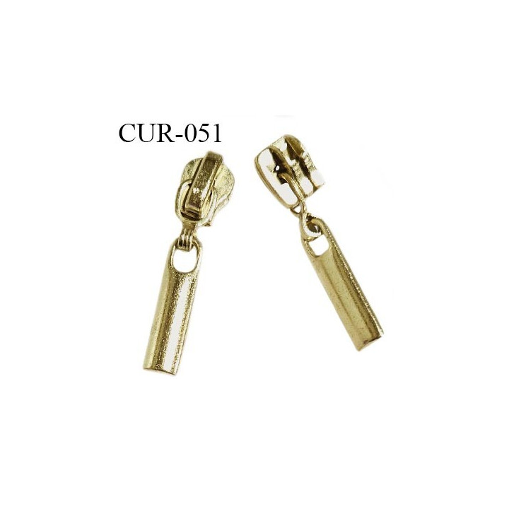 Curseur en métal 4 mm couleur or pour glissière de 4 mm prix à la pièce