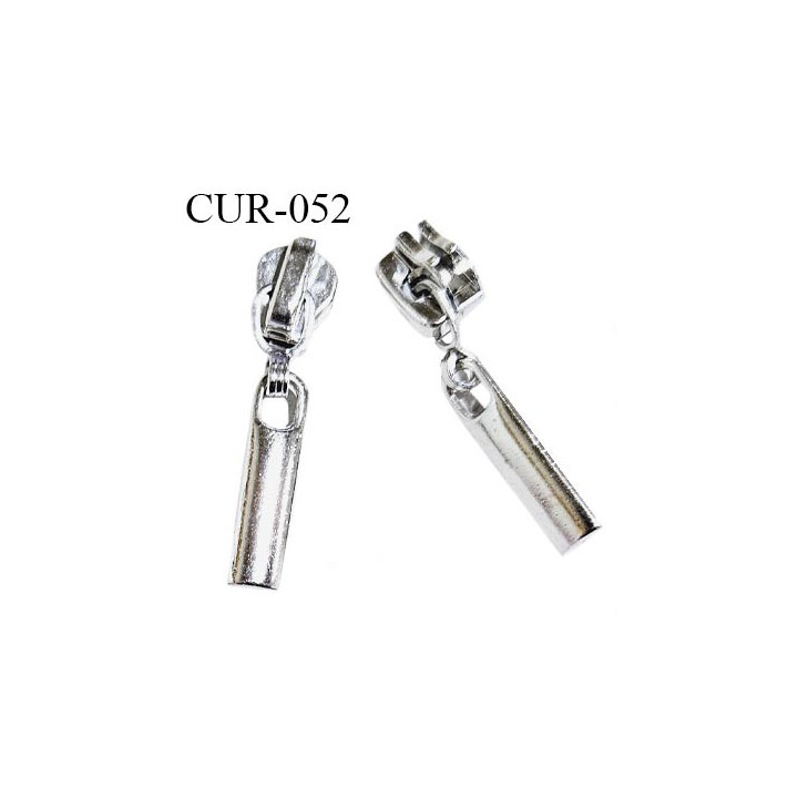 Curseur en métal 4 mm couleur argent pour glissière de 4 mm prix à la pièce