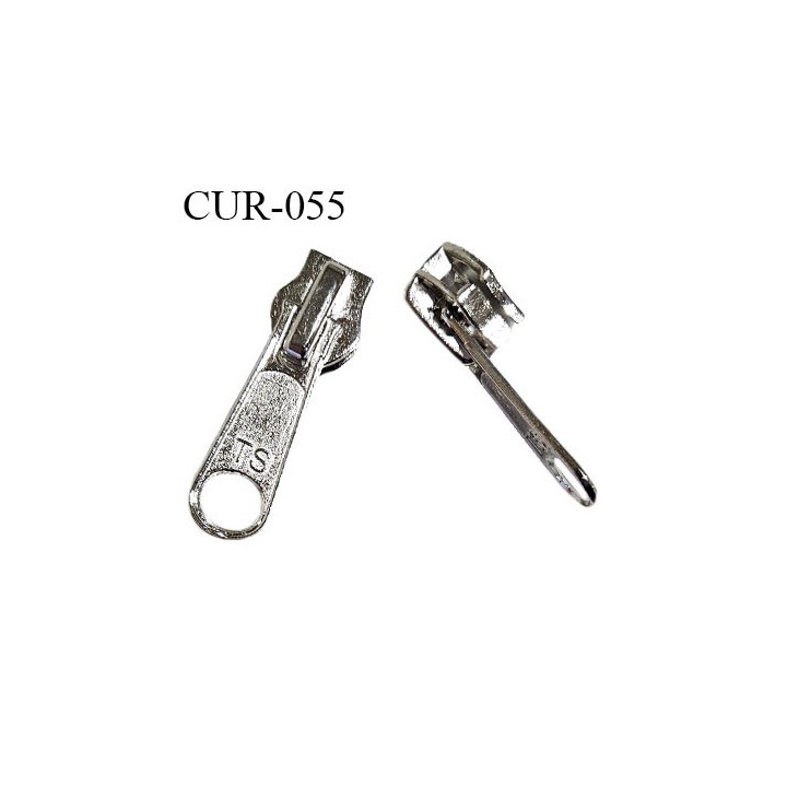 Curseur en métal 10 mm couleur chrome pour glissière de 10 mm prix à la pièce
