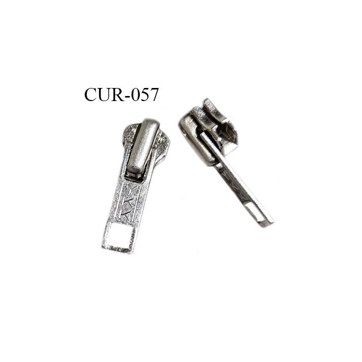 Curseur en métal 6 mm YKK couleur argent pour glissière de 6 mm prix à la pièce