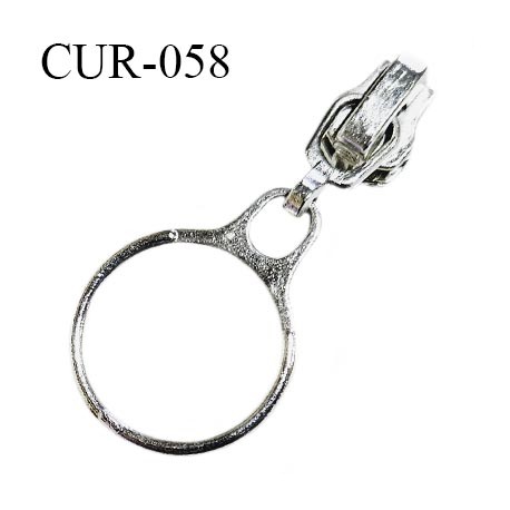 Curseur en métal 6 mm couleur chrome pour glissière de 6 mm prix à la pièce