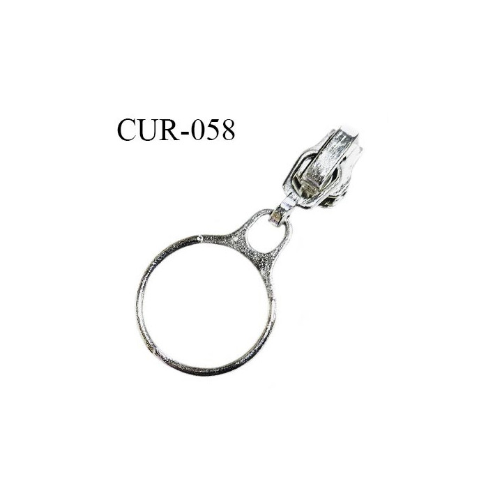 Curseur en métal 6 mm couleur chrome pour glissière de 6 mm prix à la pièce