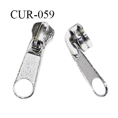 Curseur en métal 4 mm couleur argent pour glissière de 4 mm prix à la pièce