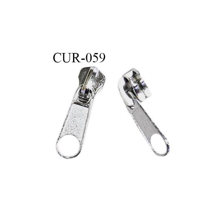 Curseur en métal 4 mm couleur argent pour glissière de 4 mm prix à la pièce
