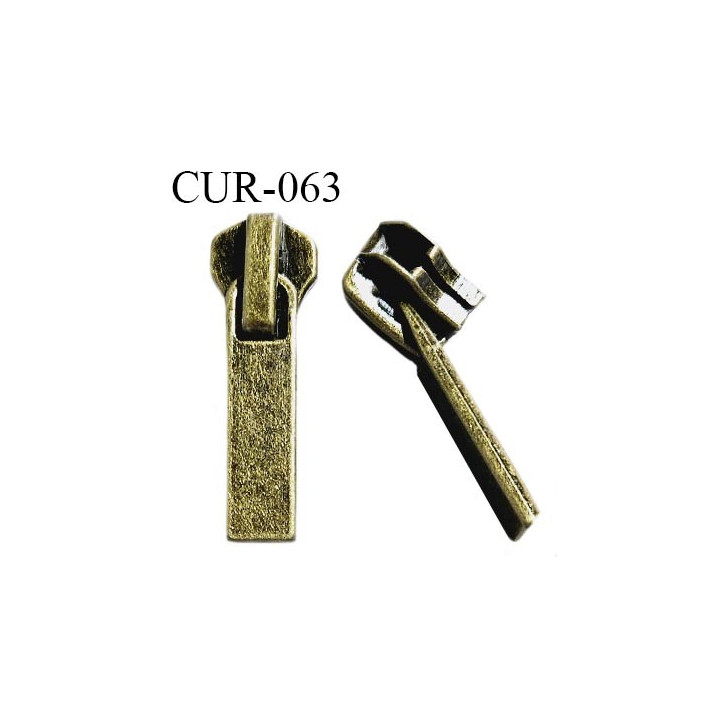 Curseur en métal 6 mm couleur laiton pour glissière de 6 mm prix à la pièce