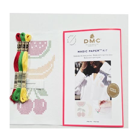 KIT de broderie DMC magic paper KIT motif fruits