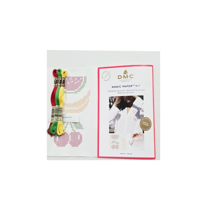 KIT de broderie DMC magic paper KIT motif fruits
