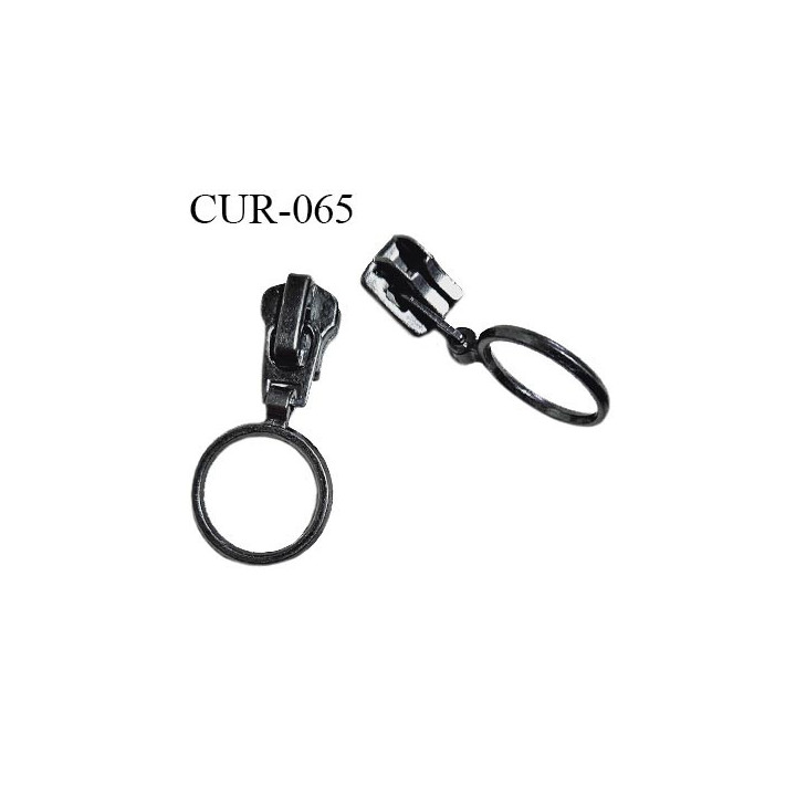 Curseur en métal 6 mm couleur chrome foncé pour glissière de 6 mm prix à la pièce