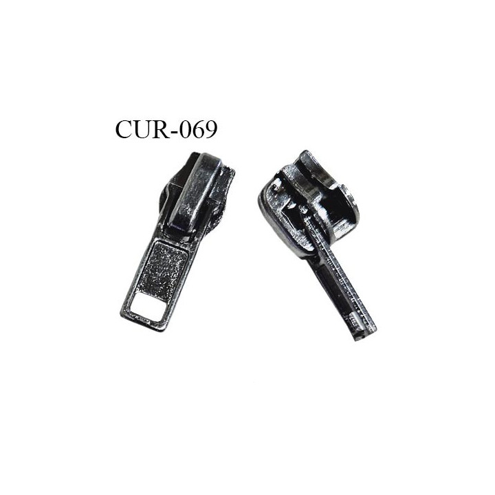 Curseur en métal 4 mm couleur acier pour glissière de 4 mm prix à la pièce