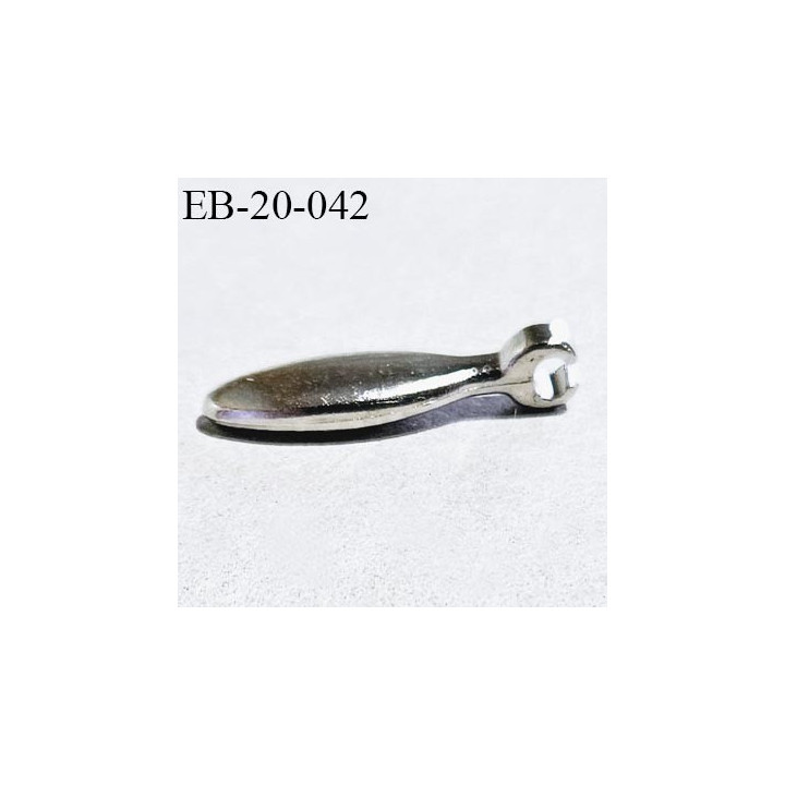 Tirette métal couleur argent hauteur 19 mm épaisseur 2.5 mm prix à la pièce