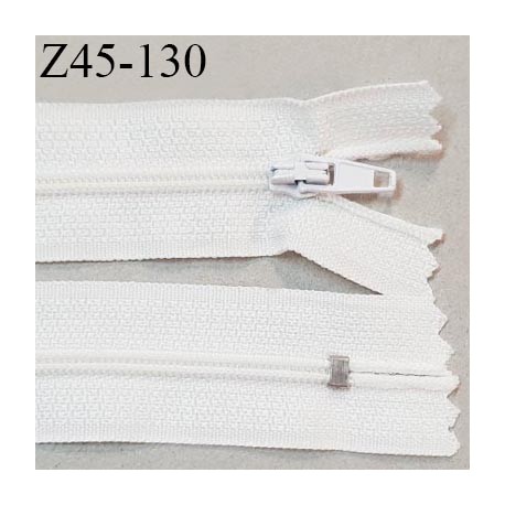 Fermeture zip 45 cm non séparable zip glissière couleur naturel écru largeur 7 mm longueur 45 cm largeur 30 mm prix à l'unité