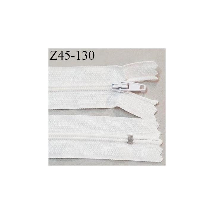 Fermeture zip 45 cm non séparable zip glissière couleur naturel écru largeur 7 mm longueur 45 cm largeur 30 mm prix à l'unité