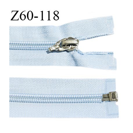 Fermeture 60 cm couleur bleu ciel séparable curseur métal longueur60 cm largeur 3.2 cm largeur du zip 7 mm prix à l'unité
