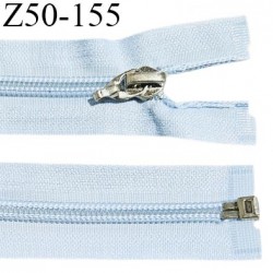 Fermeture 50 cm couleur bleu ciel séparable curseur métal longueur 50 cm largeur 3.2 cm largeur du zip 7 mm prix à l'unité