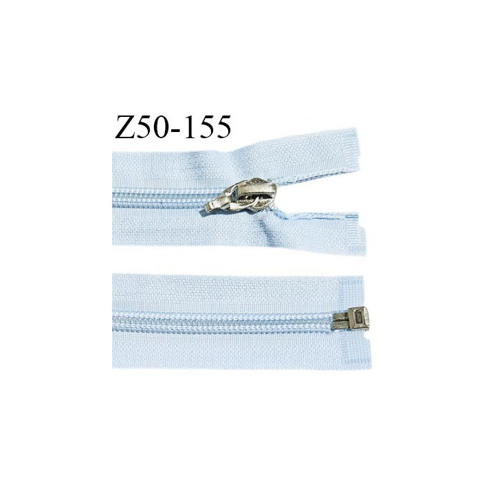 Fermeture 50 cm couleur bleu ciel séparable curseur métal longueur 50 cm largeur 3.2 cm largeur du zip 7 mm prix à l'unité