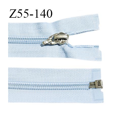 Fermeture 55 cm couleur bleu ciel séparable curseur métal longueur 55 cm largeur 3.2 cm largeur du zip 7 mm prix à l'unité