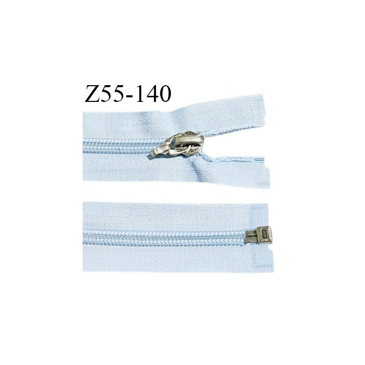 Fermeture 55 cm couleur bleu ciel séparable curseur métal longueur 55 cm largeur 3.2 cm largeur du zip 7 mm prix à l'unité