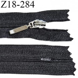 Fermeture zip 18 cm non séparable couleur noir longueur 18 cm largeur 2.5 cm glissière nylon largeur 4.5 mm prix à l'unité