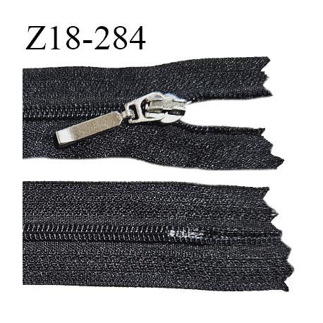Fermeture zip 18 cm non séparable couleur noir longueur 18 cm largeur 2.5 cm glissière nylon largeur 4.5 mm prix à l'unité