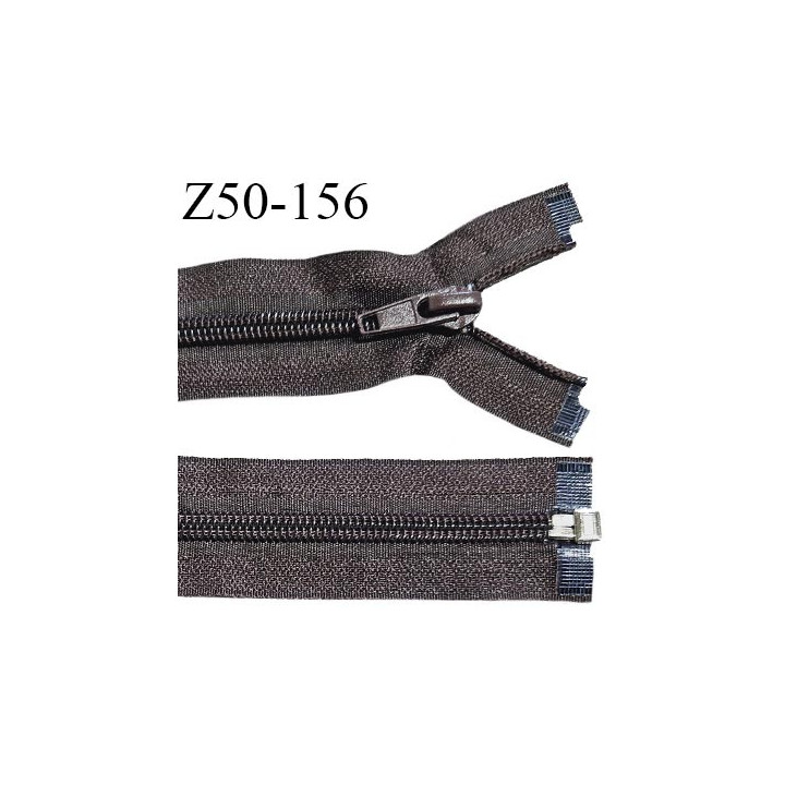Fermeture 50 cm couleur marron séparable curseur métal longueur 50 cm largeur 3.2 cm largeur du zip 6 mm prix à l'unité