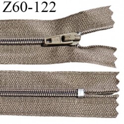 Fermeture zip 60 cm couleur marron clair longueur 60 cm largeur 2.5 cm zip nylon largeur 4 mm prix à l'unité