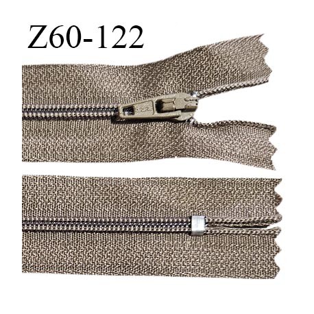 Fermeture zip 60 cm couleur marron clair longueur 60 cm largeur 2.5 cm zip nylon largeur 4 mm prix à l'unité
